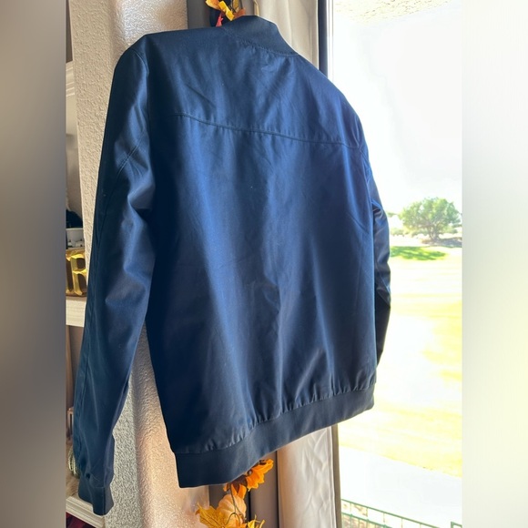 Peter England Blue Zipper pockets Blue lined Bomber size Medium - Picture 5 of 11